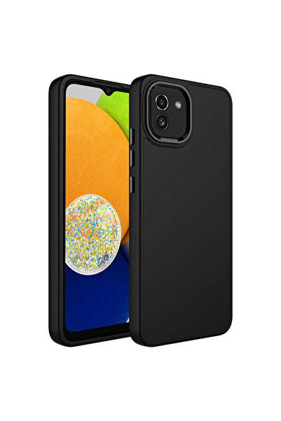 Giz Story غطاء سيليكون GZST Luna لهاتف Galaxy A03 مع إطار معدني وتصميم أزرار ...