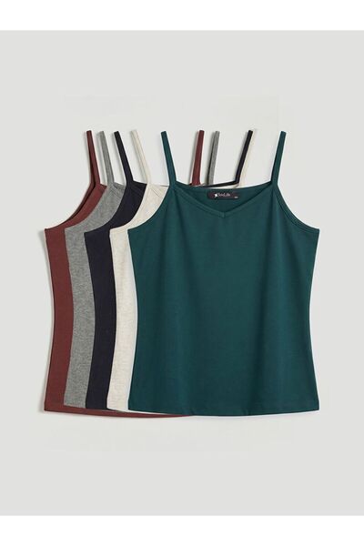 LC Waikiki V-Neck Strap Women's Tank Top 5-Pack