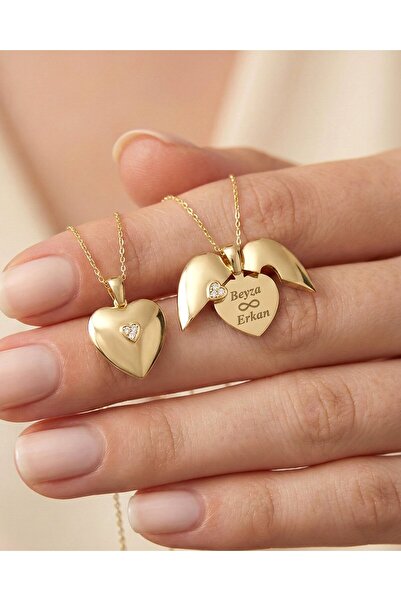 İNDİGO TAKI Kalbimin Sahibi İsimli 14 Ayar Altın Kolye