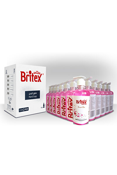 Britex 12 عبوة من سائل غسيل اليدين برائحة الورود 500مل