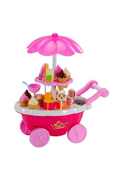 MAAS عربة تسوق بلاستيكية للآيس كريم والحلوى