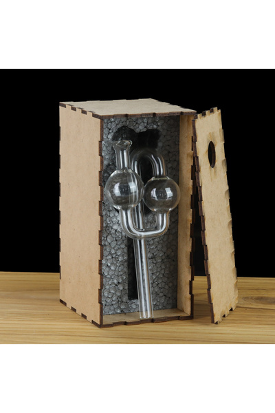 mvinyo Fermantasyon Hava Kilidi El Yapımı Cam (4 Adet) Ahşap Özel Kutulu