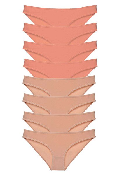 Mestore 8 Pieces Super Eco Set Lycra Women's Slip Panties Powder Skin