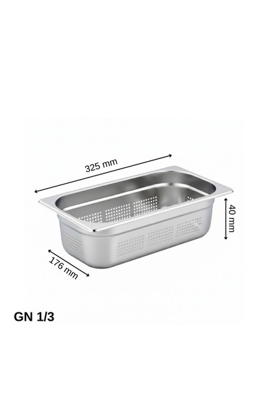 Üret Çelik ÜRET Delikli Gastronom Küvet GN 1/3 40 mm 1,5 lt
