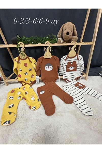Necix's Figürlü 3 Alt 3 Üst Badili Takım (0-3/3-6/6-9 ay)
