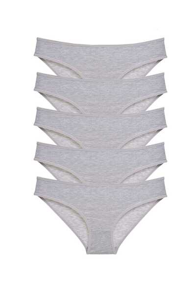 Mestore طقم سراويل داخلية نسائية من الليكرا مكونة من 5 قطع باللون الرمادي