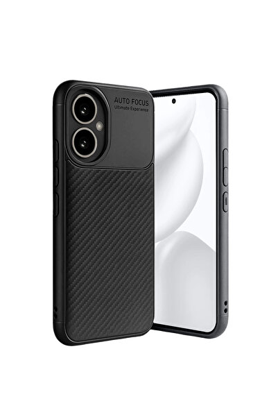 eco port غطاء حماية لهاتف هونر 400 بتركيز تلقائي من الكربون - أسود