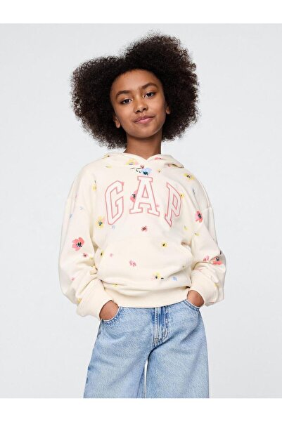 GAP Φούτερ από ύφασμα πετσέτας γαλλικού τύπου με λογότυπο σε ανοιχτό λευκό χρ...