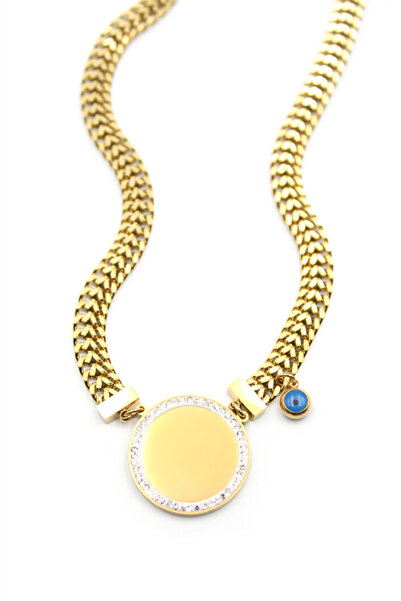 Mestore قلادة بلوحة حجرية - ذهبية