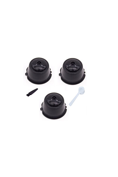 OEM Set 3 Capsule cafea, reutilizabile, compatibil Dolce Gusto, negru, cu per...