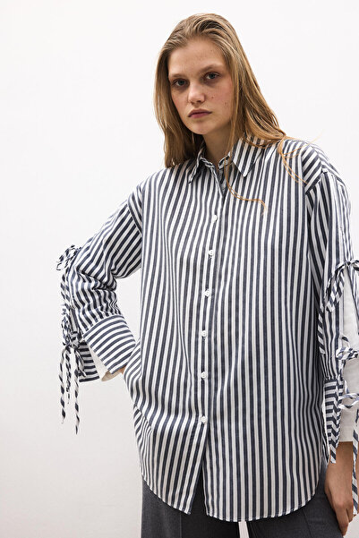 Touché Privé Striped Shirt with Bow Detail