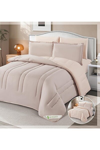 alzawia طقم مفرش 6 قطع نفرين صيفي مقلم ذو وجهين خامة مخمل لحاف مقاس 250*230