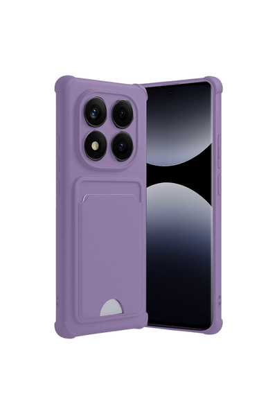 eco port حافظة سيليكون ريدمي نوت 14 برو 5 جي كيلفن مع حامل بطاقة - أرجواني