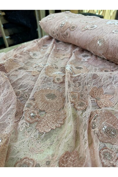 METERİAL دانتيل مخملي مزين بالتطريز |   قماش فستان سهرة بتصميم زهور