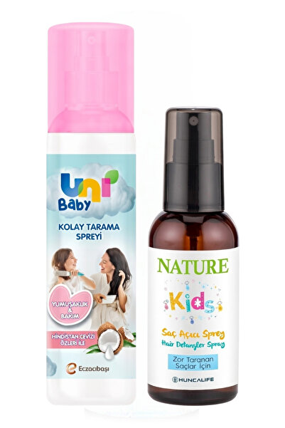 BRAVASİP Uni Baby Kolay Tarama Spreyi 200 ml + Nature Çocuk Saç Açıcı Sprey 1...