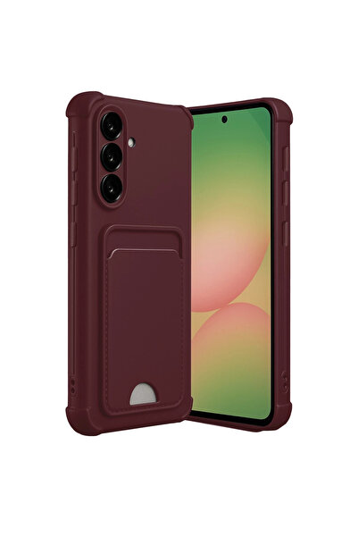 eco port حافظة سامسونج جالاكسي A36 من السيليكون مع بطاقة عمل كلفن - أحمر كلاريت