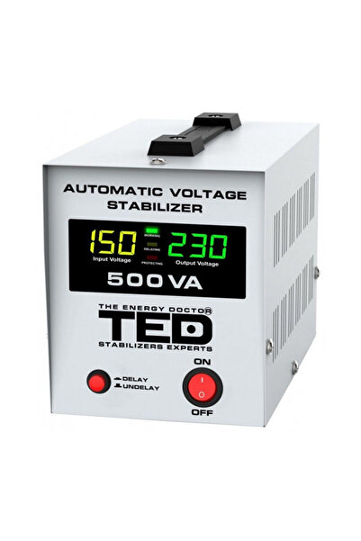 drk Stabilizator de Rețea 500VA / 300W – AVR, LCD, 1 Ieșire Schuko