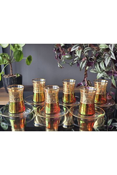 FERMATO Alda Red Luster 12-Piece Tea Set