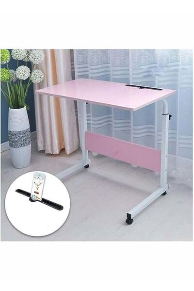 Mas Computer Desk Next to Bed Pink/Silver 60x40x90cm