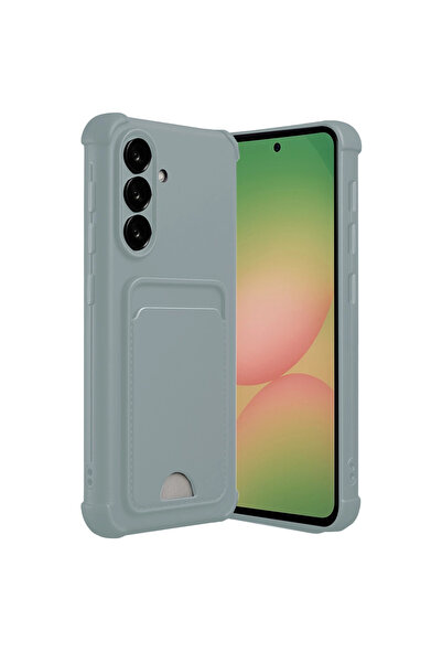 eco port حافظة سامسونج جالاكسي A36 من السيليكون مع بطاقة عمل كلفن - أخضر فاتح