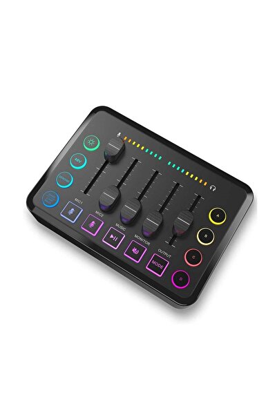 Generic HD Gaming Audio Mixer Rechargeable Audio Interface RGB Mixer with XLR...