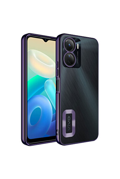 Giz Story غطاء حماية لهاتف Vivo Y16 مع شعار GZST Omega يظهر الكاميرا - أرجوان...