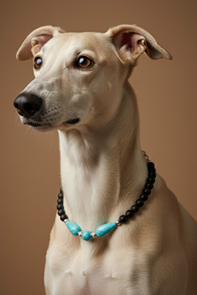 Stoneage Mixed Natural Stone Dog Necklace - Leash - Collar