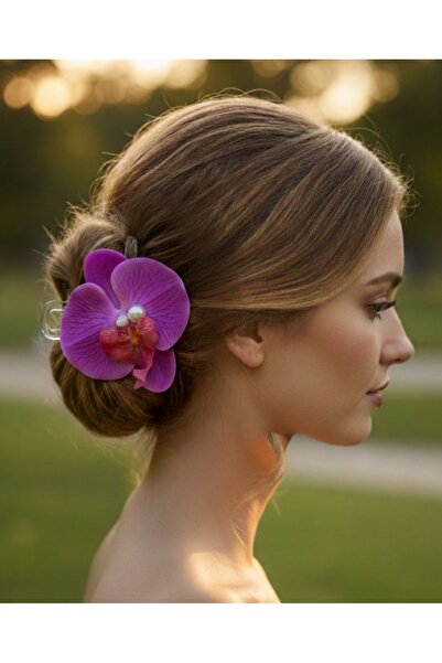 SOFT Двосторонній орхідеєвий квітковий шпилька з затискачем і перлами