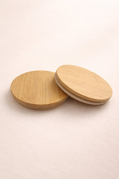 Fhilli 10 cm 2-Piece Bamboo Silicone Sealed Leak-Proof Vacuum Jar Lid