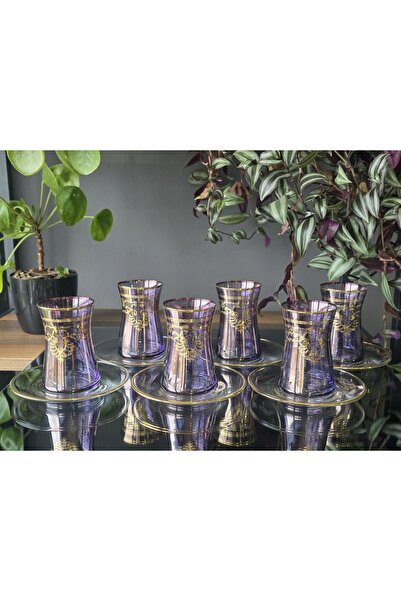 FERMATO Elizabet Purple Luster 12-Piece Tea Set