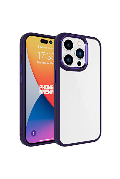 Giz Story حافظة كروم GZST متوافقة مع هاتف iPhone 15 Pro Max - أرجواني غامق