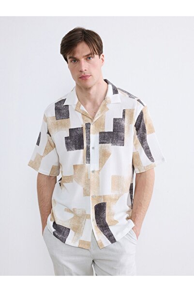 LC Waikiki Regular Fit Resort Collar Patterned Men's Shirt