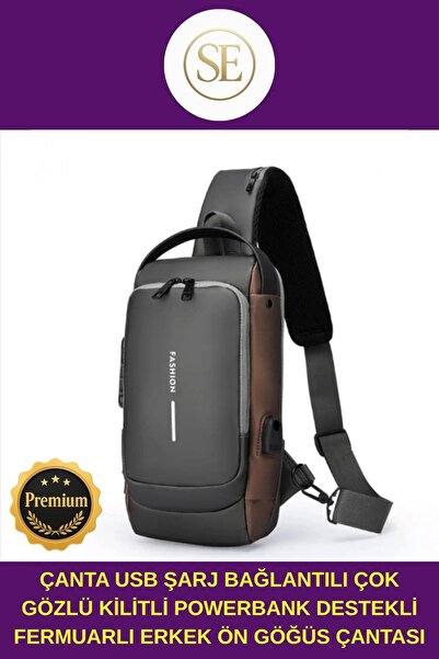 ERKUT ONLİNE PREMİUM USB Şarj Bağlantılı Çok Gözlü Kilitli Powerbank Destekli...