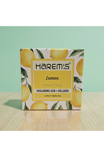 HAREM'S صابون طبيعي بالليمون 120 جرام (يشمل حمض الهيالورونيك والكولاجين)