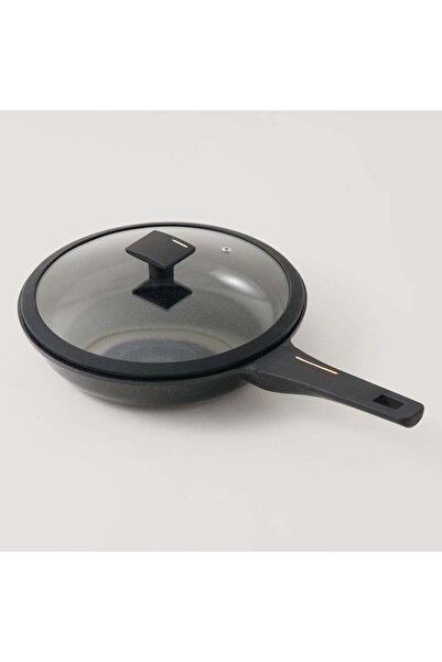 Alberto aluminum frying pan with lid 2.8l, black
