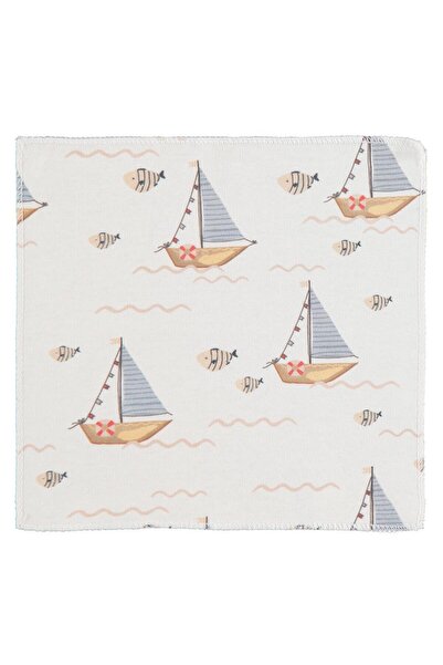 Civil Baby Yelken Baskılı Ağız Bezi ve Mendili - Ekru Standart