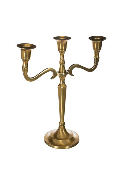 JJA Suport cu 3 brate pentru lumanari, 26x23x9.1 cm, Auriu