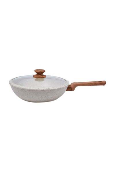 Alberto Marble Deep Frying Pan Beige/Brown 28x8cm