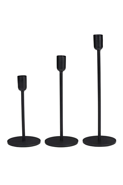 Arti Casa Set 3 suporturi metalice pentru lumanari Arti Casa, Negru