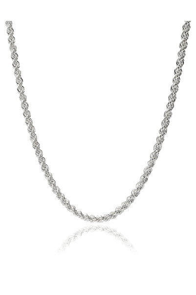 MSMODAM SILVER 925 Ayar Gümüş Klasik Halat Zincir 3.7 mm, Silver Renk Kadın &...