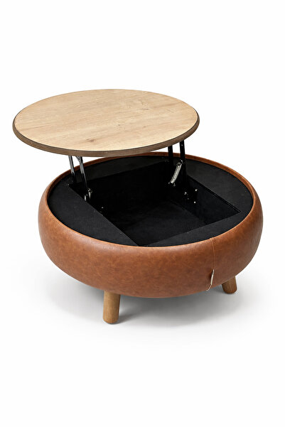 Zem İrina Sandıklı Mekanizmalı Orta Sehpa/Bench, Taba