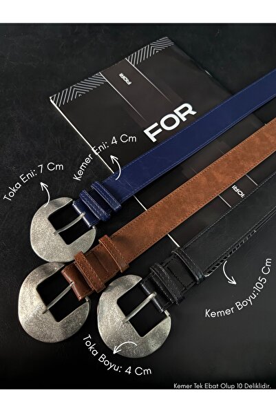 Fiori Women's Faux Leather Oval Buckle Belt, Jacket Belt, Shirt Belt, Dress Belt