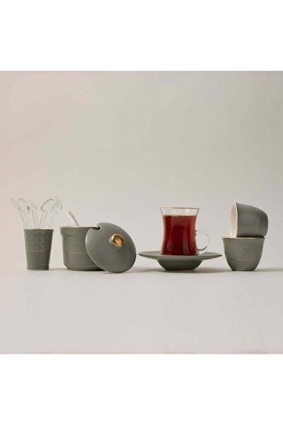 Zukhroof 28-Piece Porcelain Tea And Coffee Set Thumanya - Green