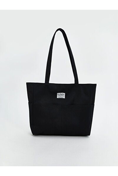 LC Waikiki LCW ACCESSORIES Siyah Kadın Kanvas Omuz Çantası