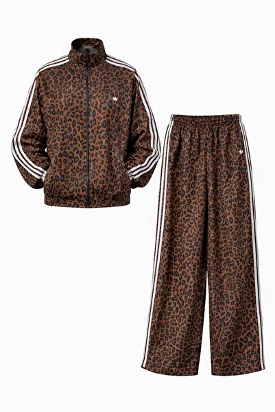 lidyasara Kadın Leopar Desenli Ceket Pantolon Takım