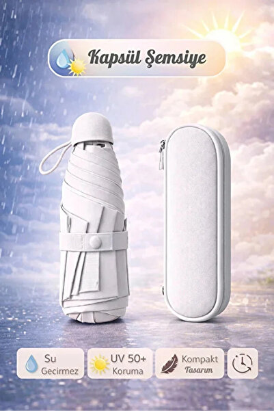 Rosemor Şemsiye Kapsül Otomatik Aç Kapa Rüzgara Dayanıklı Taşıma Kılıflı Mini...