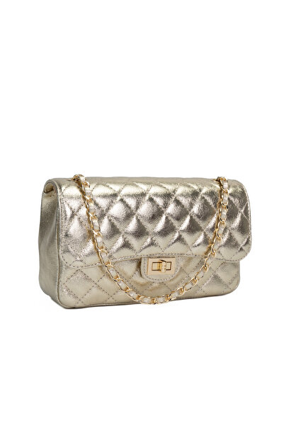 Posete Fagaras Mini Ruby Leather Purse - Gold, Casual Bag Made of Genuine Lea...