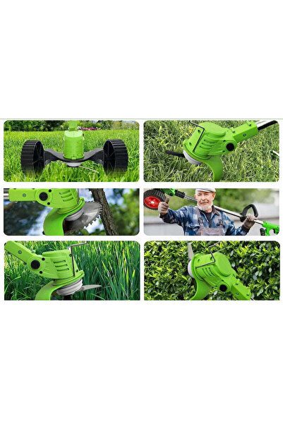 NO BRAND Electric brushcutter with wheels 48V, 6000 mAh, 20000 RPM, with batt...