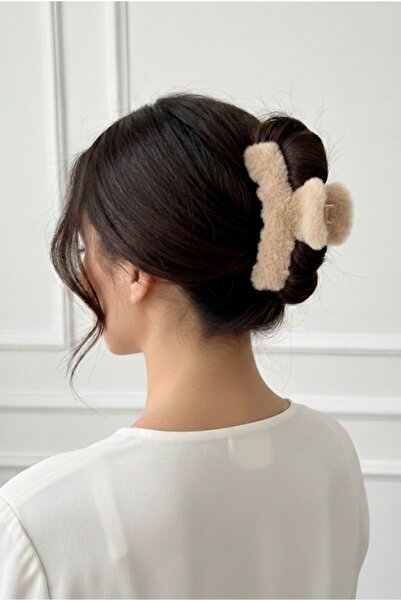 SOFT Велика пухнаста шпилька з затискачем (візон)