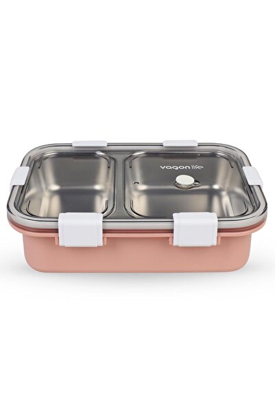 Vagonlife Paslanmaz Çelik Beslenme ve Yemek Kabı 800 ml - Pembe Standart